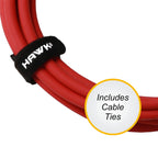 HAWK SXFG-010RED GOLD SERIES XLR MALE TO XLR FEMALE WITH CABLE TIE – 3 METER RED
