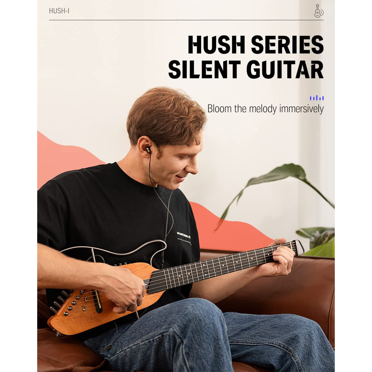 Donner HUSH-I Headless Silent Guitar - Natural