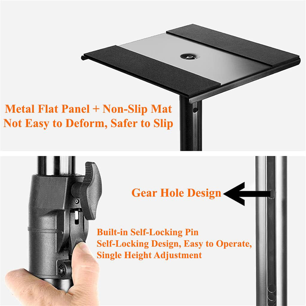 Softline Pro SP90 Studio Monitor Stand Triangular Base Professional Heavy Duty, Adjustable Height, Auto Lock (Set of 2)