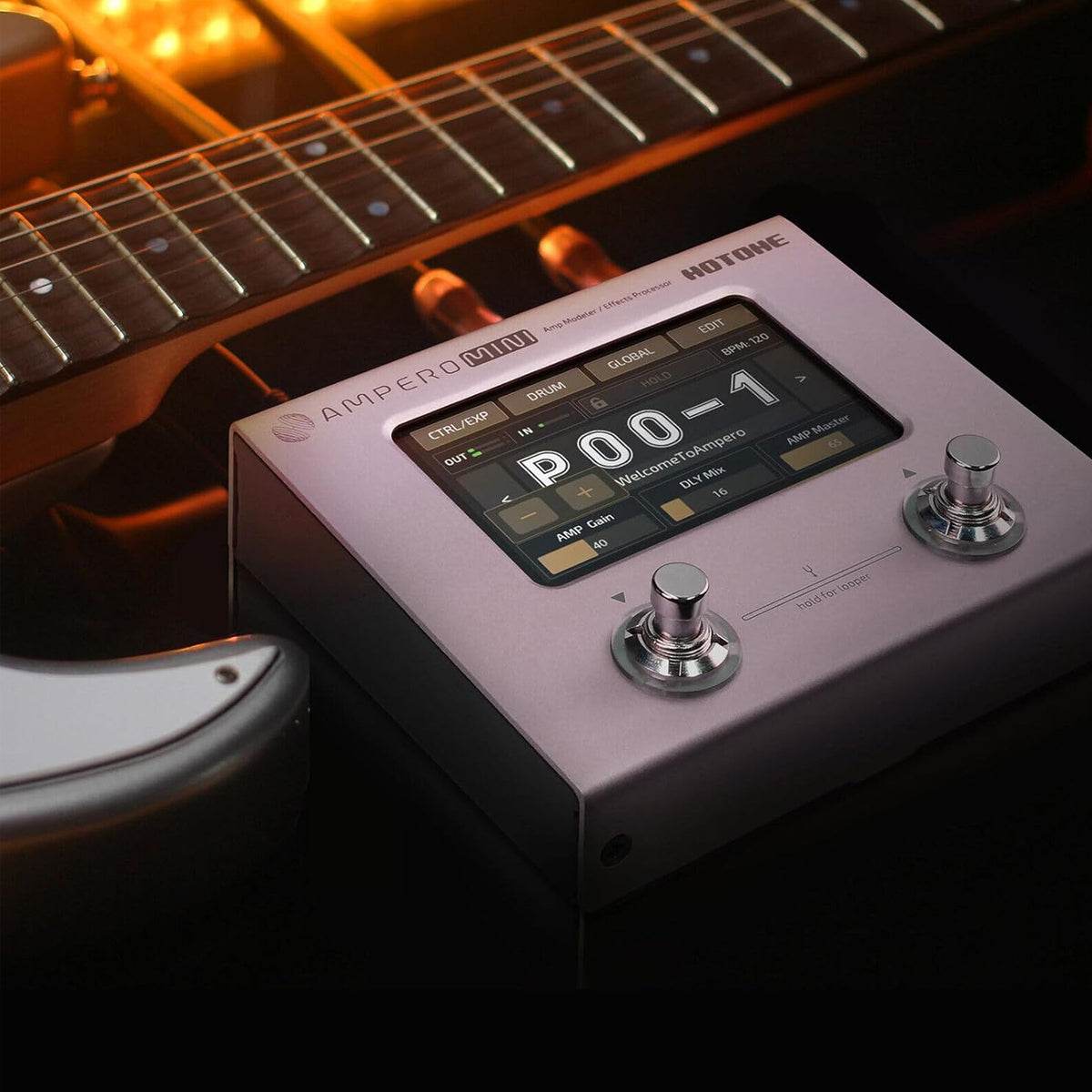 Hotone Ampero MINI Amp Modeler/Effects Processor MP-50PT - Purple Taro
