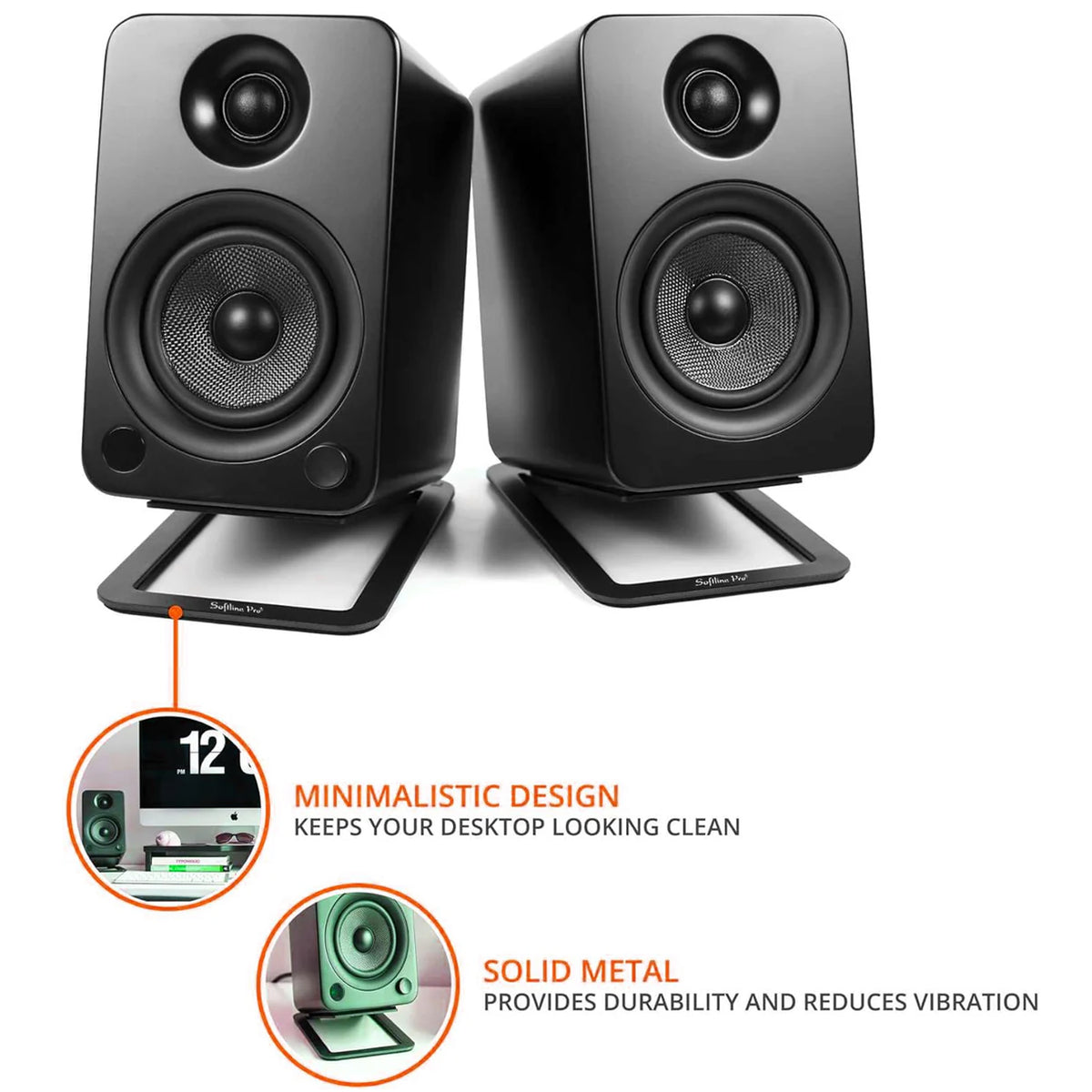 Softline Pro SP DMS1 Desktop Speaker Stands for Small Speakers & Compact Studio Monitors
