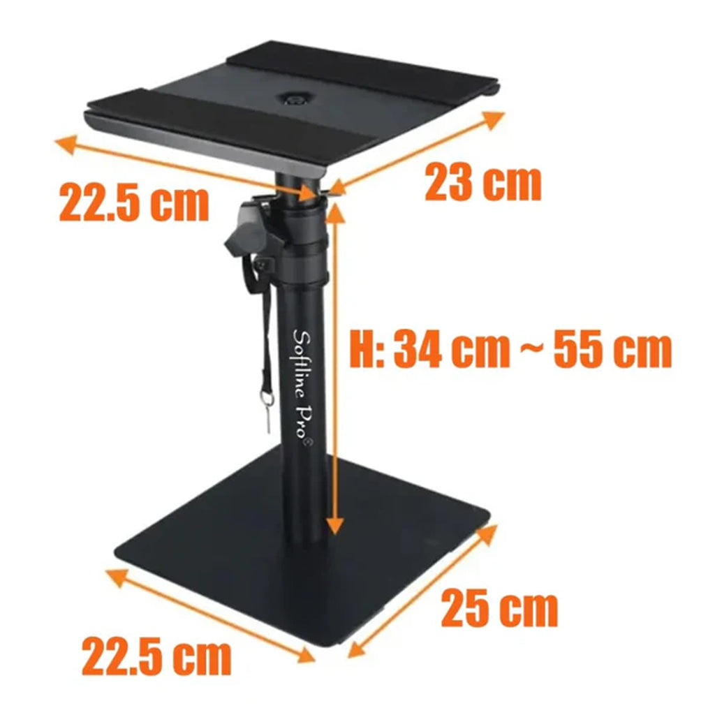 Softline Pro SP 902T Desktop Studio Monitor Speaker Stand with Square Base - Single