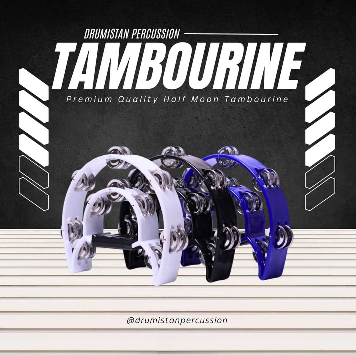 Drumistan Half Moon Tambourine- Blue