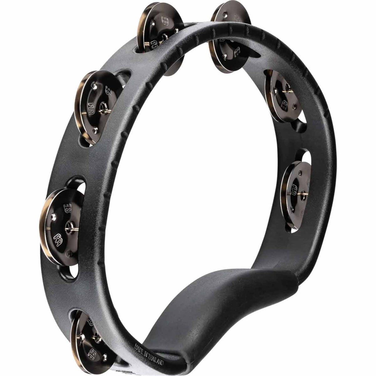 Meinl Headliner ® Series Molded ABS Tambourine, Black, Single Row, Stainless Steel Jingles - HTBK
