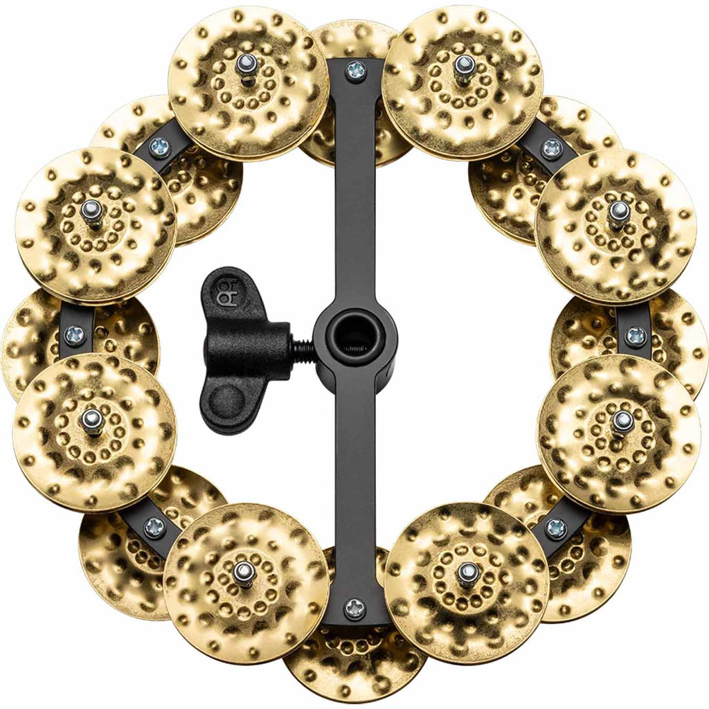 Meinl Artists Blog More 5 + 1 Headliner® Series 5\" Hihat Tambourine, Dual Row, Hammered Brass Jingles - HTHH2B-BK