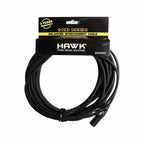 Hawk SXFG050 Gold Series XLR Male to XLR Female Balanced Mic Cable with Hawk Connectors 15 meters length, Black Colour with C