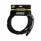 Hawk SXFG066 Gold Series XLR Male to XLR Female Balanced Mic Cable with Hawk Connectors, 20 meters length, Black Colour with 