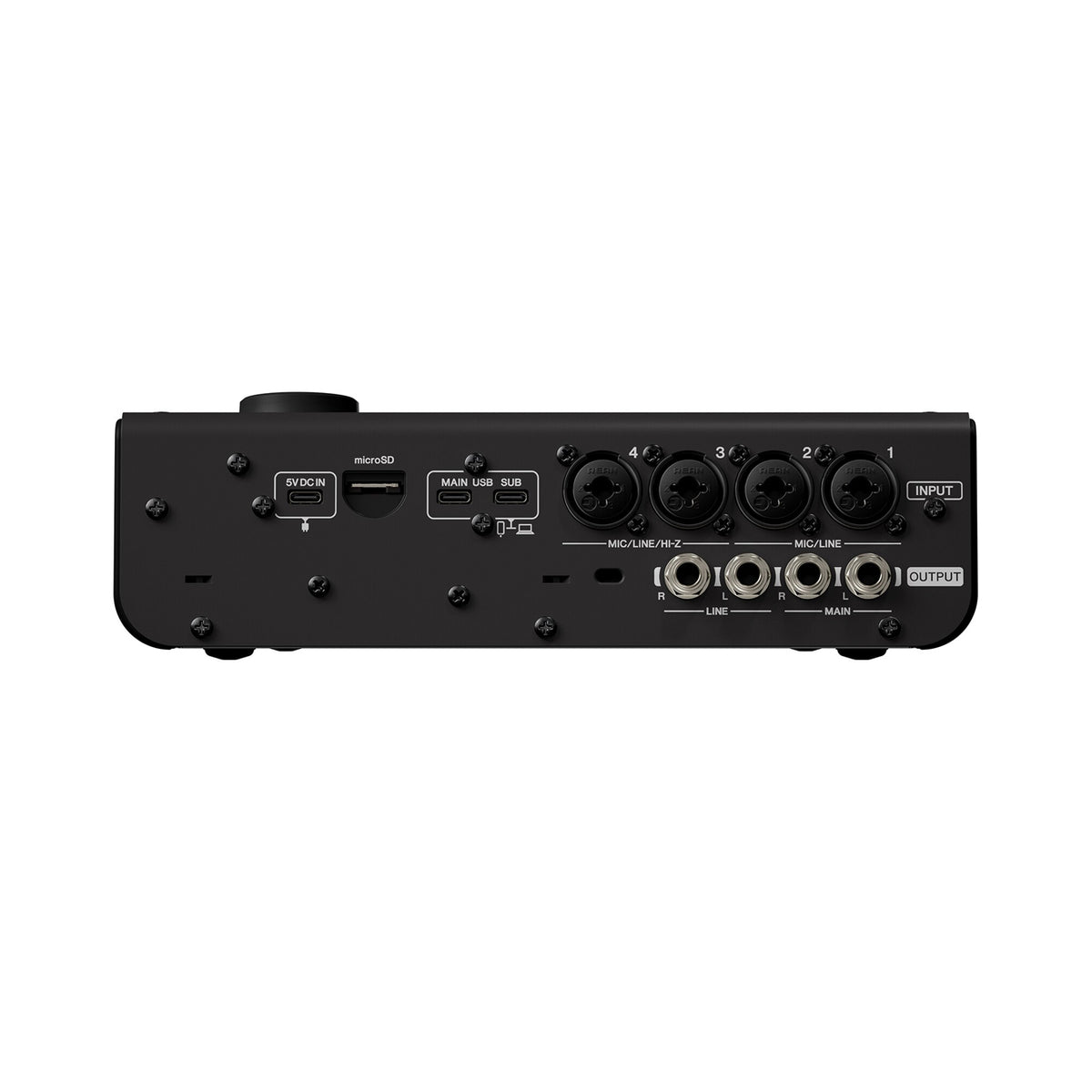 Yamaha URX44B 6-in/4-out USB-C Audio Interface with 32-bit/192kHz support and Touch LCD panel GUI with physical controller