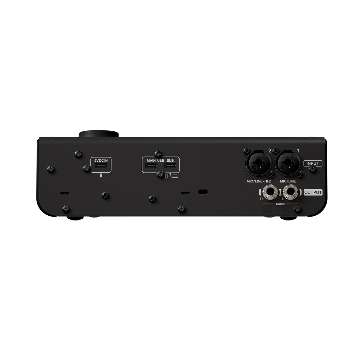 Yamaha URX22 B 4-in/2-out USB-C Audio Interface with 32-bit/192kHz support with Touch LCD panel GUI with physical controller