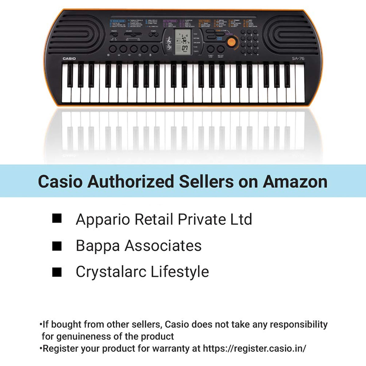 Casio SA-76 Electronic Keyboard with LAD-6 Adapter