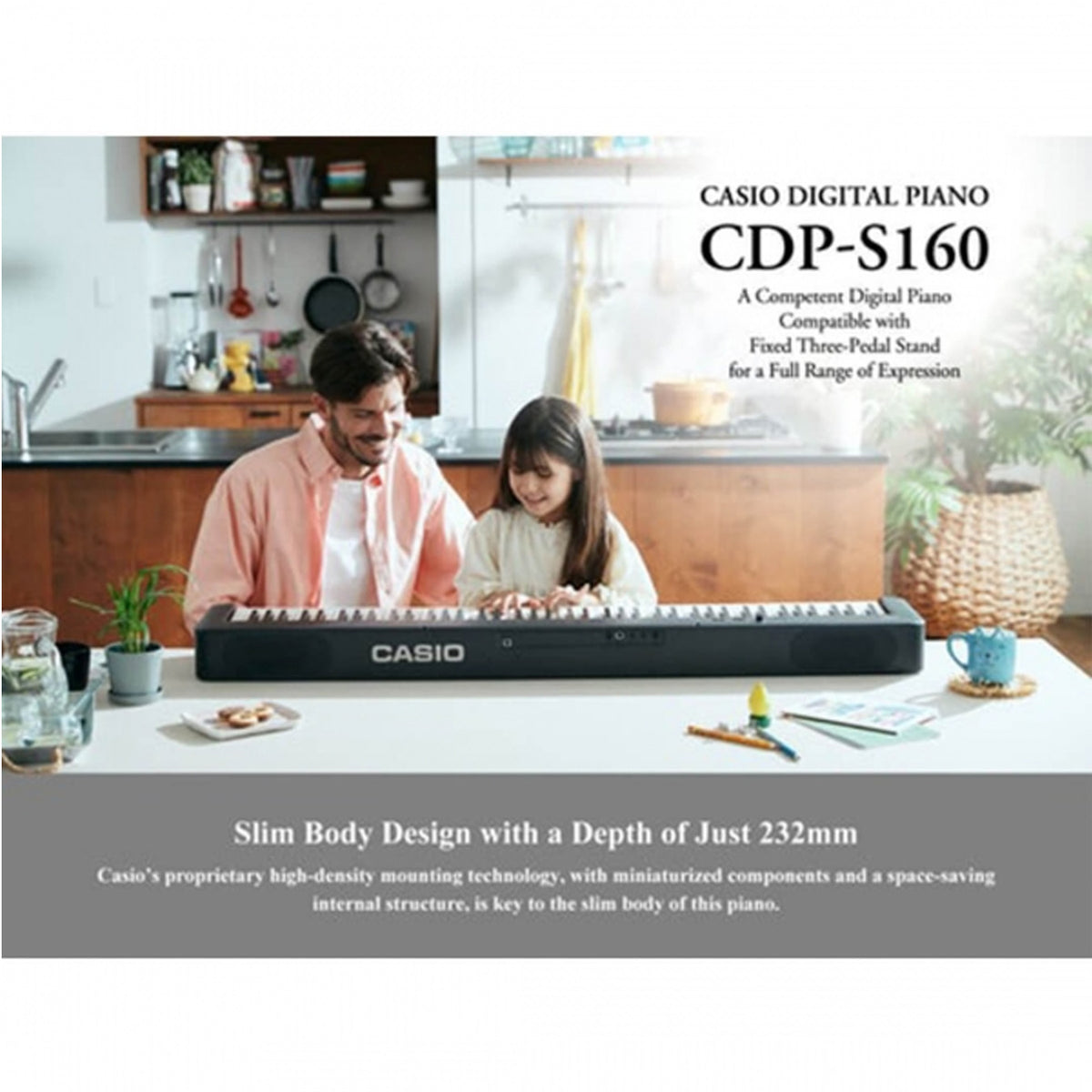 CASIO CDP-S160 BK 88-KEY DIGITAL PIANO with CS-470P Stand and Three pedal Unit
