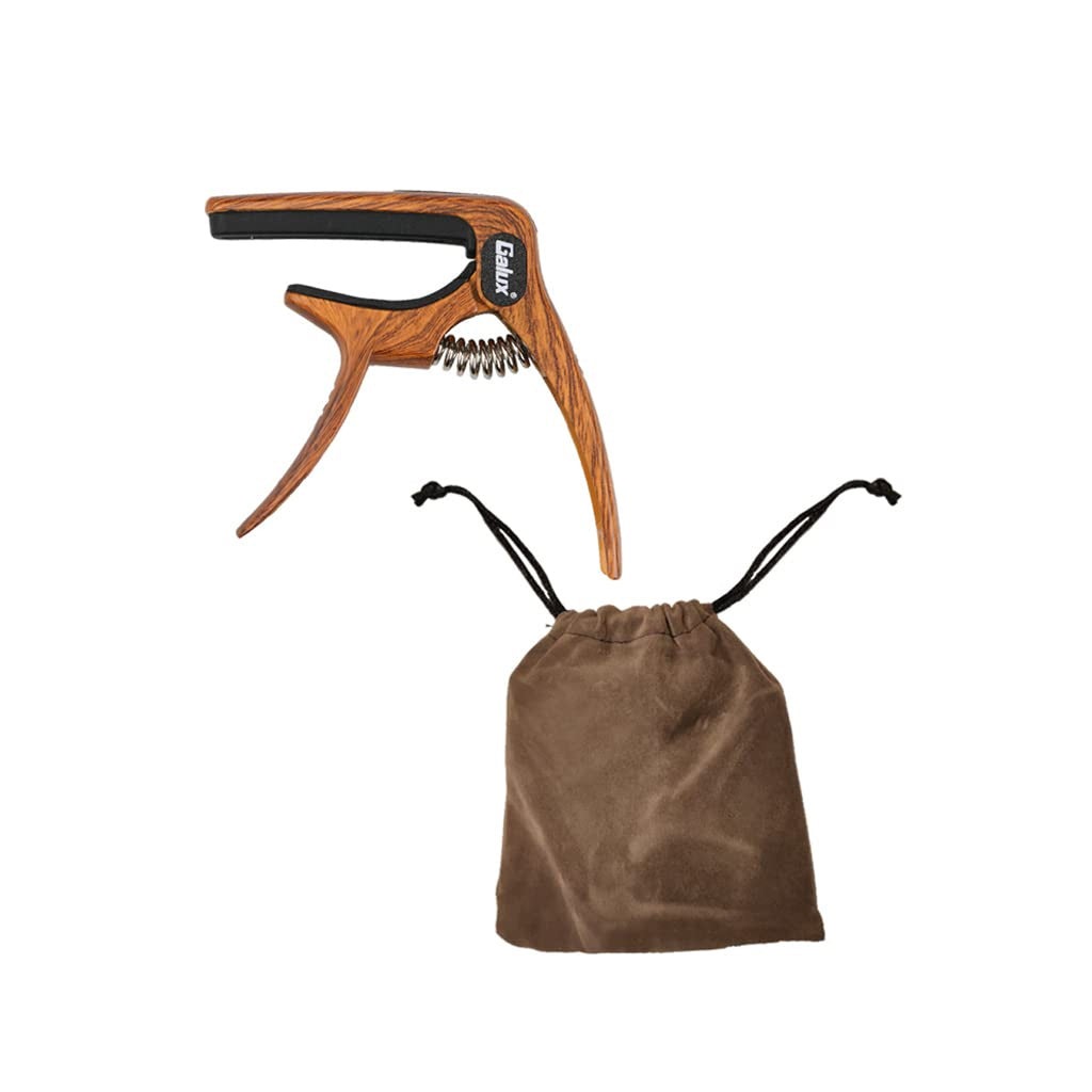 Galux GC-501A 3in1 Zinc Metal Capo for Acoustic and Electric Guitar (Dark Wood)