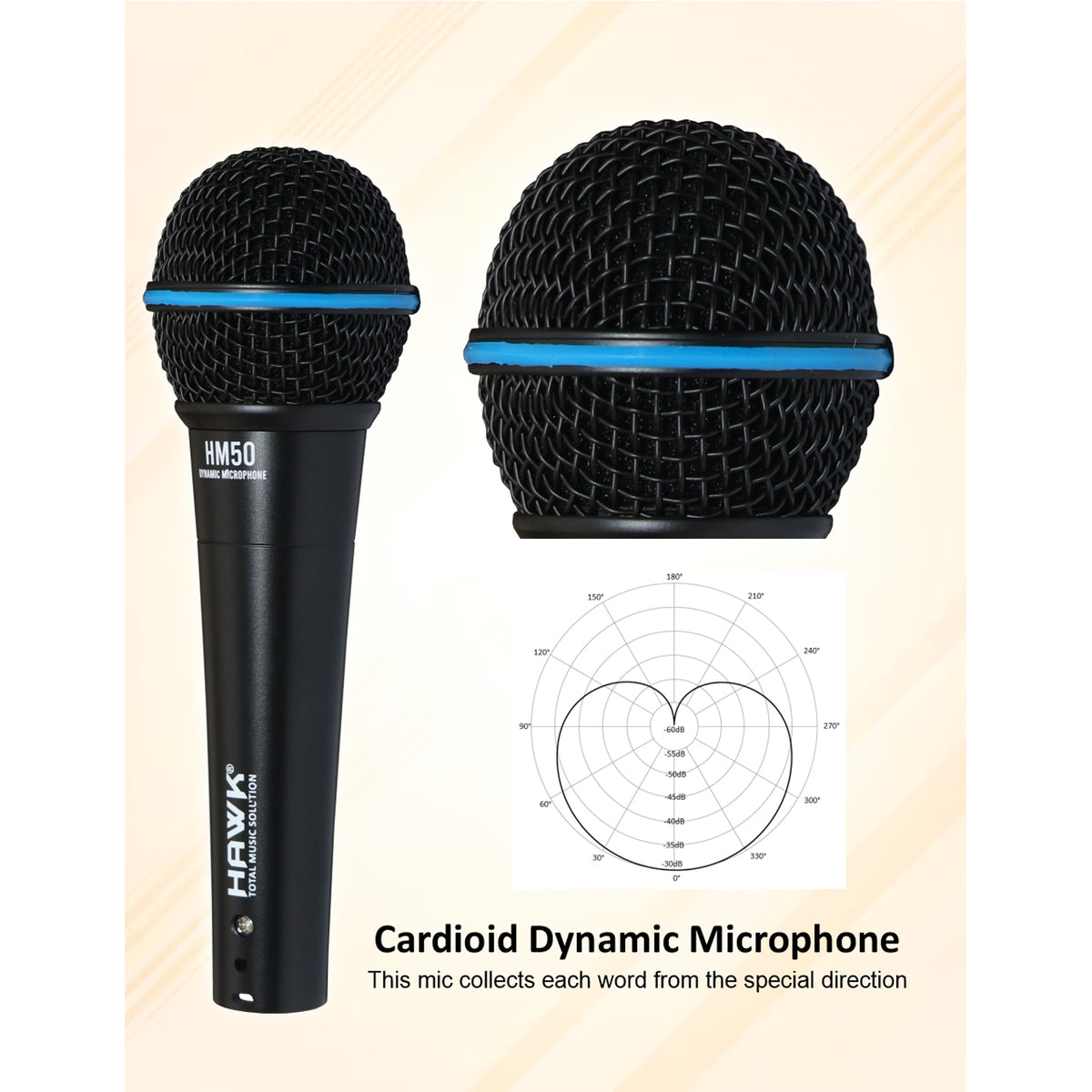 Hawk HM50 Handheld Dynamic Cardioid Wired Mic