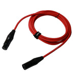 HAWK SXFG-010RED GOLD SERIES XLR MALE TO XLR FEMALE WITH CABLE TIE – 3 METER RED