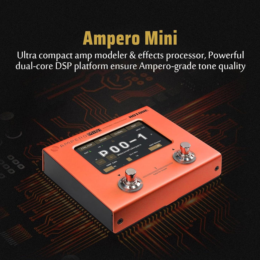 Hotone Ampero MINI Amp Modeler/Effects Processor MP-50 OR - ORANGE