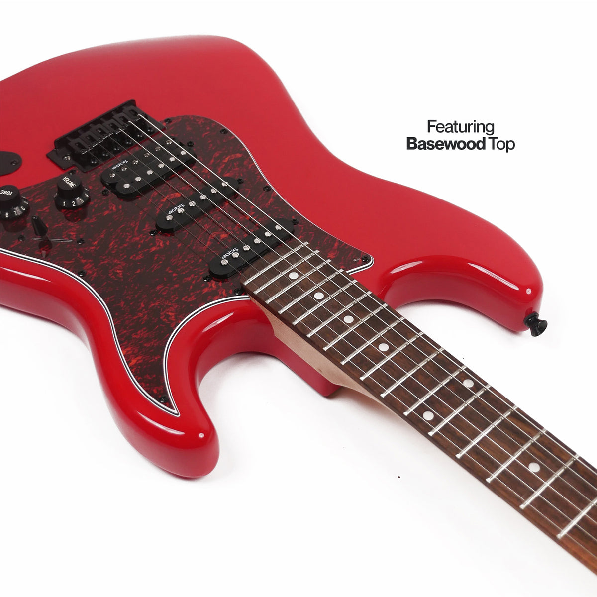 SQOE SEST230 HSS Electric Guitar - Red
