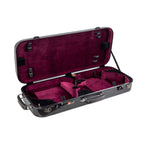 Crossrock Deluxe Fiberglass Double Violin Case - CRF2020DVBK