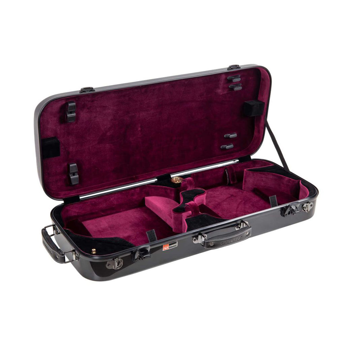 Crossrock Deluxe Fiberglass Double Violin Case - CRF2020DVBK