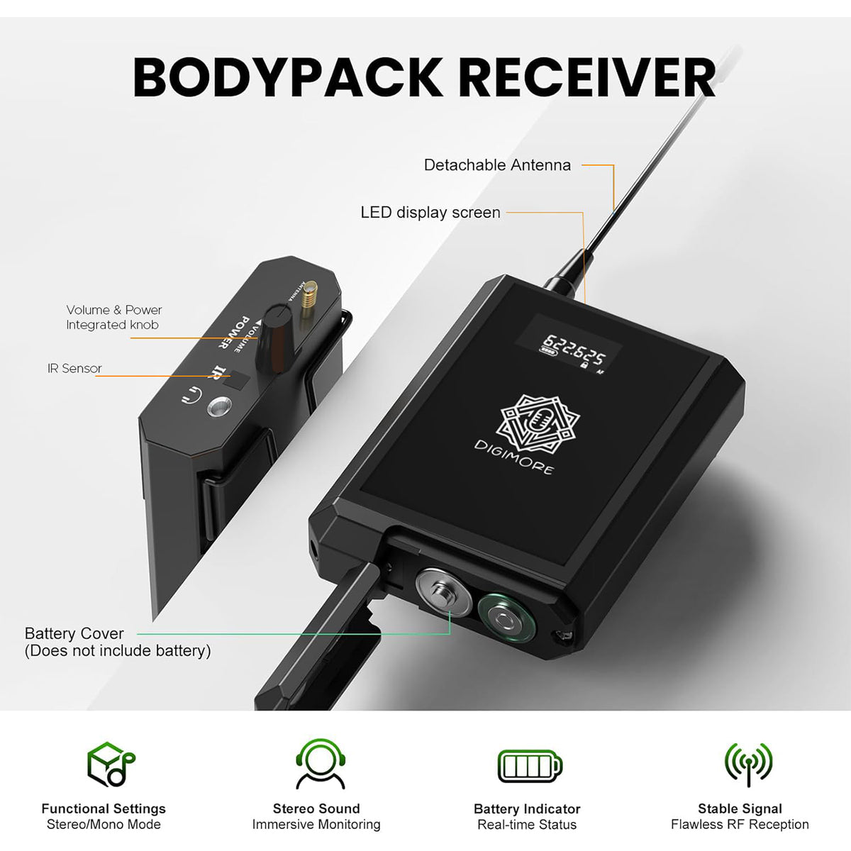 DIGIMORE UHF Wireless in-Ear Monitor System with Earphones D-850