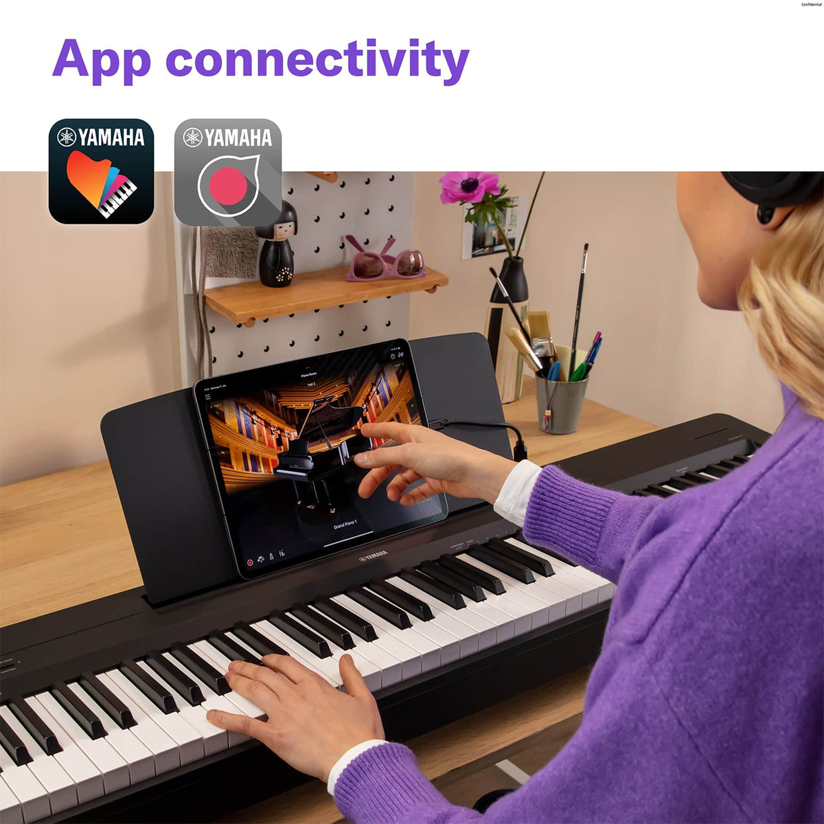 Yamaha P-145BT Digital Piano with Bluetooth® Audio Function - Black