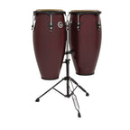 LP City Series Wood Conga Set with Stand 10inch(25.40 cm) & 11inch(27.94 cm)-Dark Wood LP646NY-DW