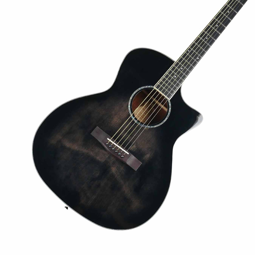 SQOE S340 FG/CS Solid top Acoustic guitar - Trans Black