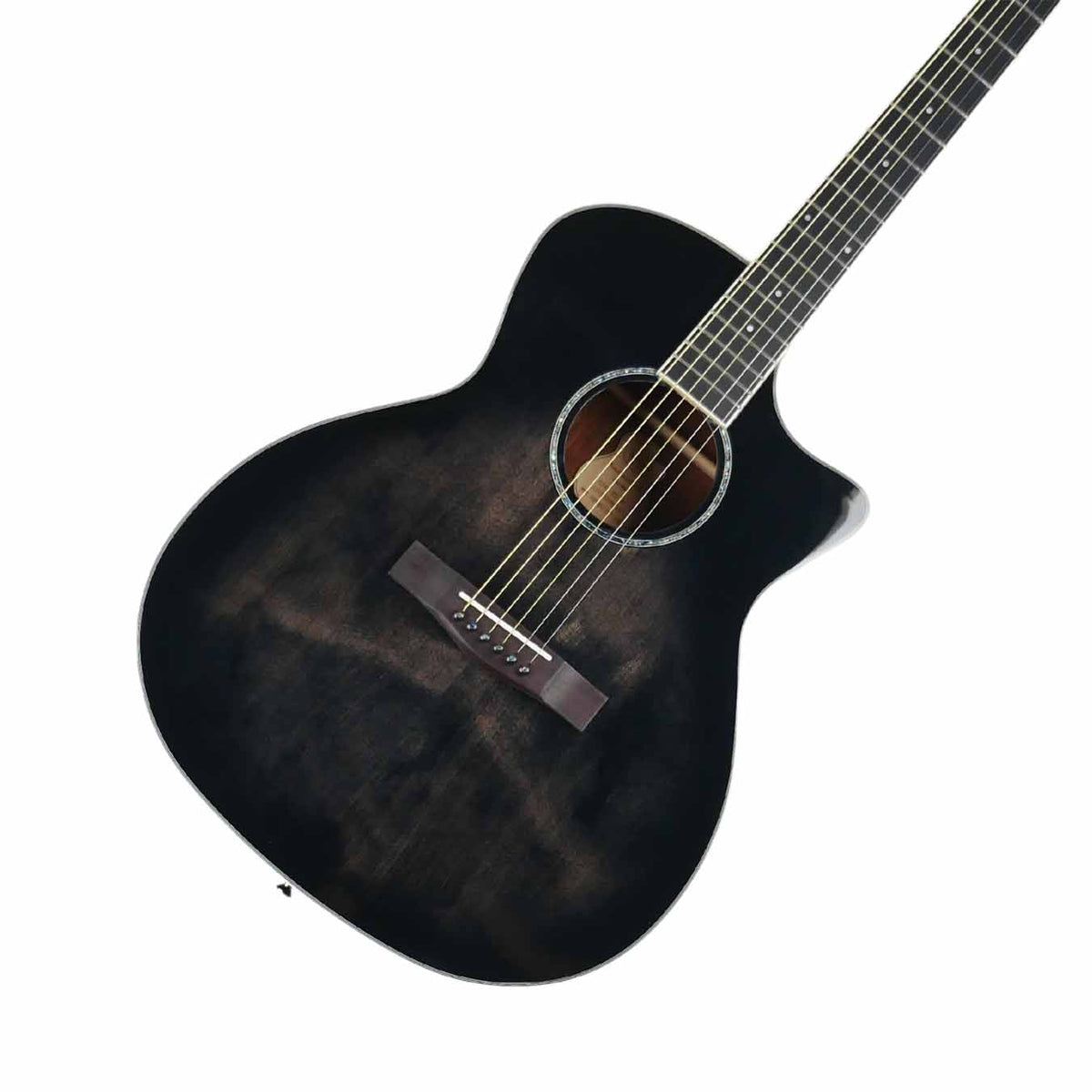 SQOE S340 FG/CS Solid top Acoustic guitar - Trans Black
