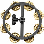 Meinl Artists Blog More 5 + 1 Headliner® Series 5\" Hihat Tambourine, Single Row, Hammered Brass Jingles - HTHH1B-BK