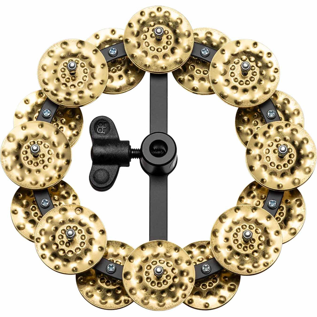 Meinl Artists Blog More 5 + 1 Headliner® Series 5\" Hihat Tambourine, Dual Row, Hammered Brass Jingles - HTHH2B-BK
