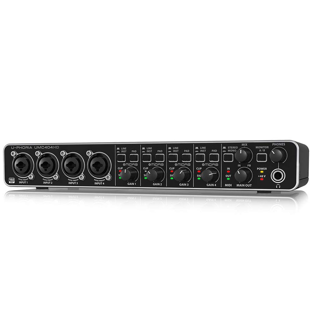 Behringer UMC404HD U-Phoria MIDI Interface with MIDAS Mic Preamplifier