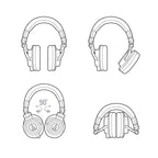 Audio-Technica ATH-M50x WH Over-Ear Professional Studio Monitor Headphones-White
