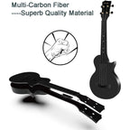 Enya Concert Ukulele Nova U Carbon Fiber Travel Ukulele with Beginner Kit includes online lessons, case, strap, capo and stri