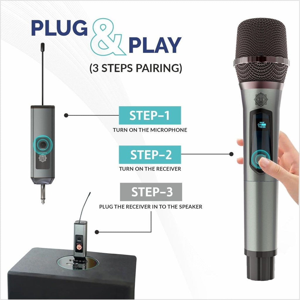 DIGIMORE D-340 Dynamic Handheld Single Wireless Microphone Set