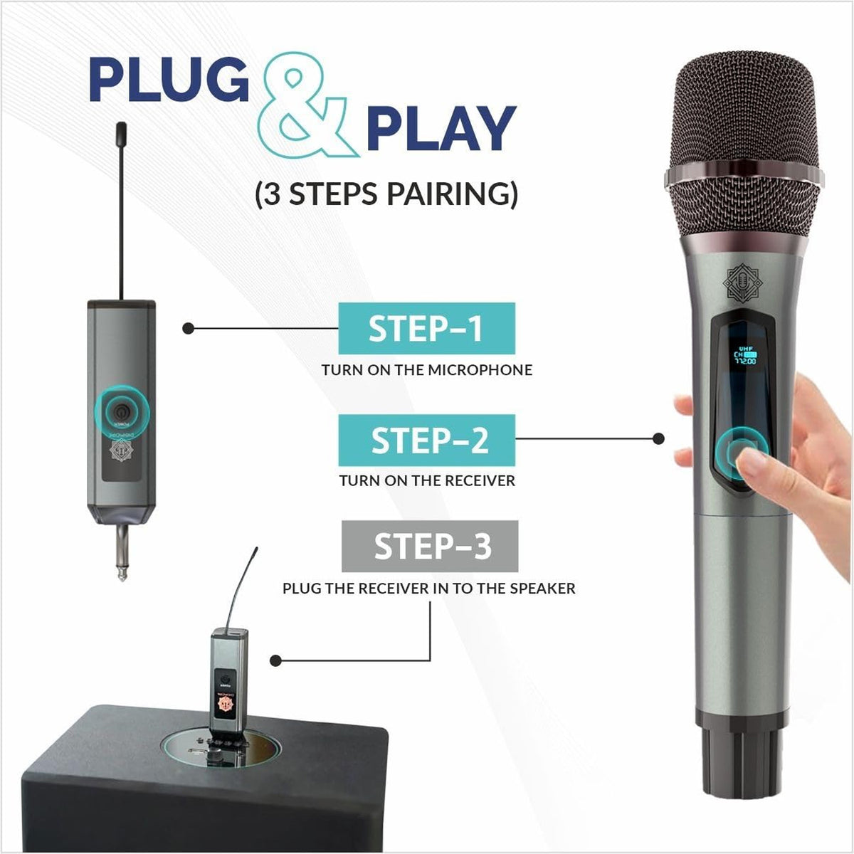 DIGIMORE D-340 Dynamic Handheld Single Wireless Microphone Set