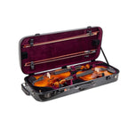 Crossrock Deluxe Fiberglass Double Violin Case - CRF2020DVBK