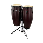 LP City Series Wood Conga Set with Stand 10inch(25.40 cm) & 11inch(27.94 cm)-Dark Wood LP646NY-DW