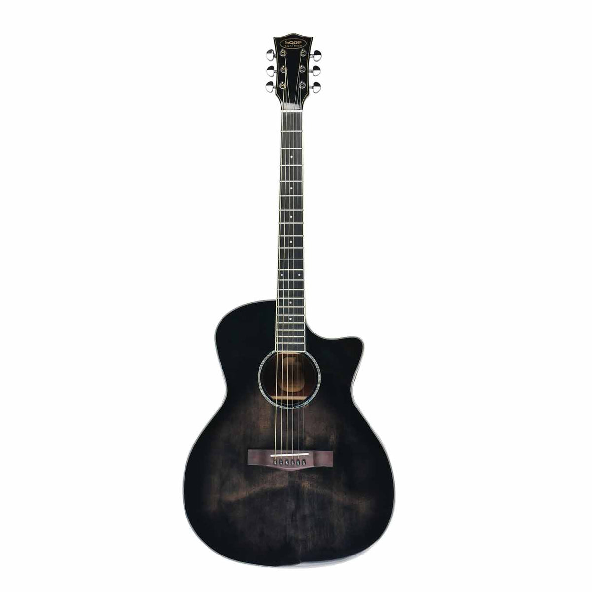 SQOE S340 FG/CS Solid top Acoustic guitar - Trans Black