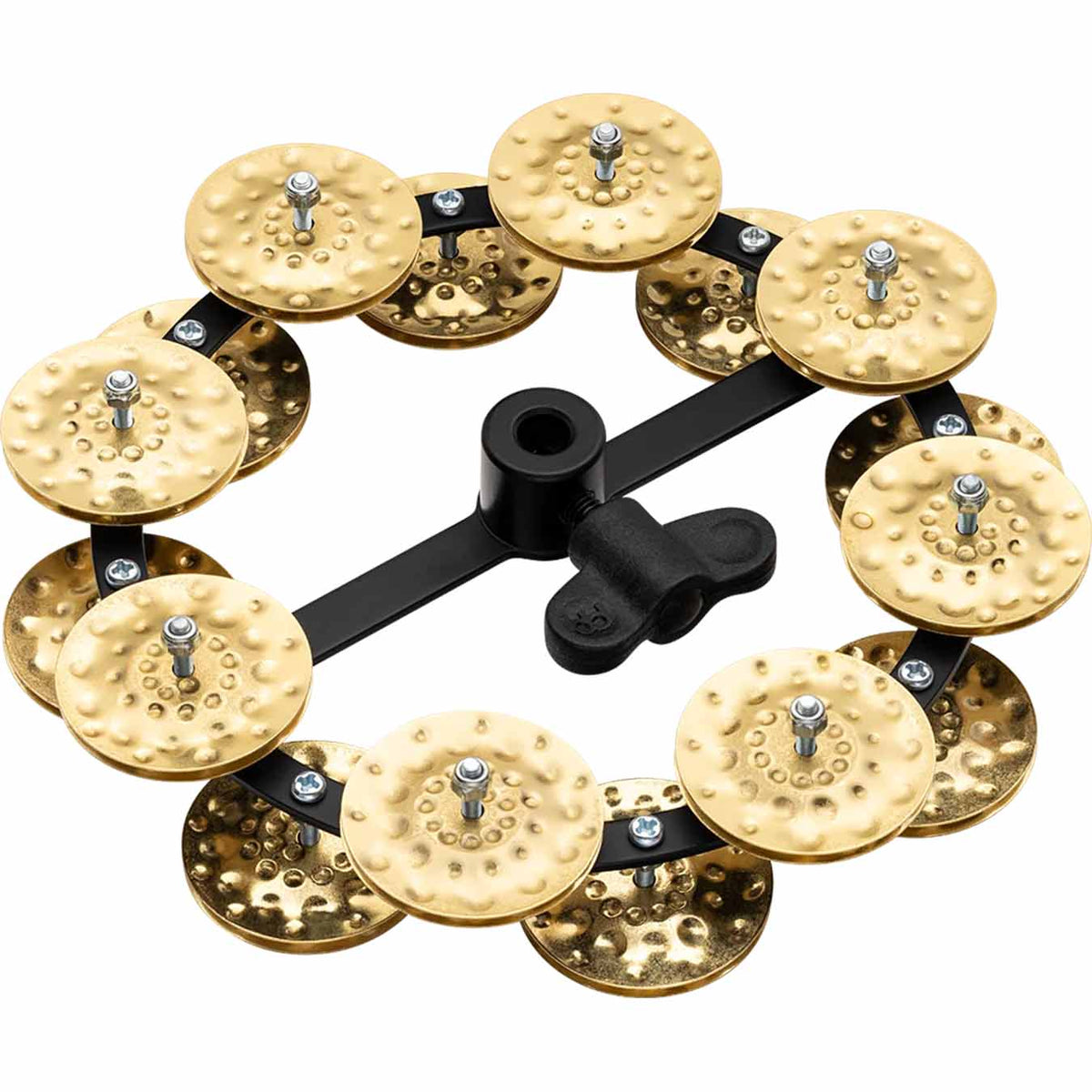 Meinl Artists Blog More 5 + 1 Headliner® Series 5\" Hihat Tambourine, Dual Row, Hammered Brass Jingles - HTHH2B-BK