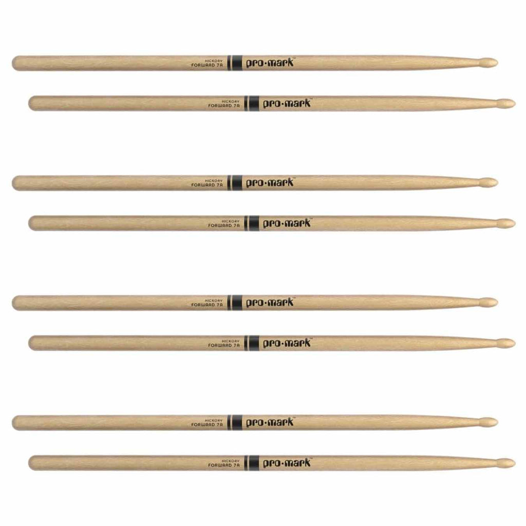 Promark Hickory Drumsticks - 7A - Wood Tip - 4-pack