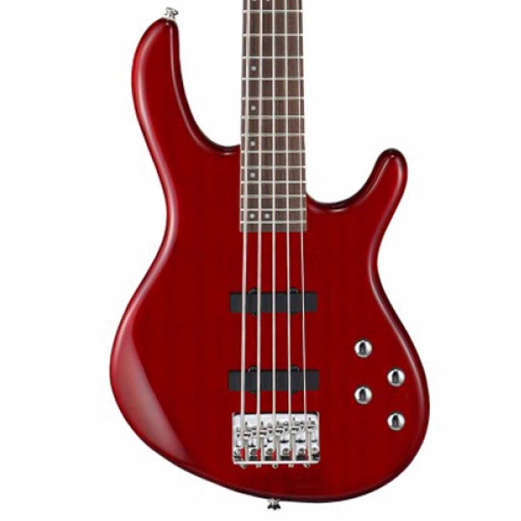 Cort Action Bass V Plus 5 String Electric Guitar - Trans Red