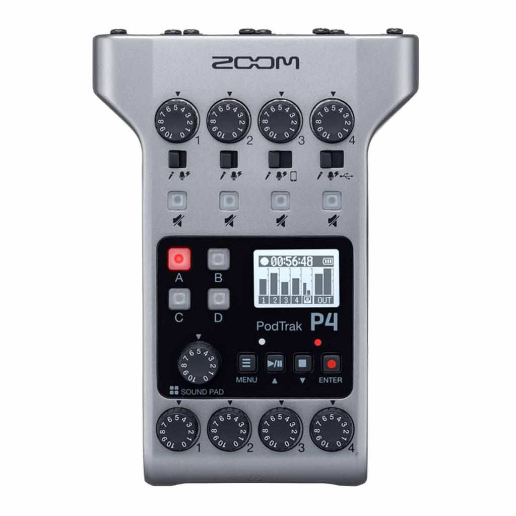 Zoom PodTrak P4 4-Input Podcast Recorder