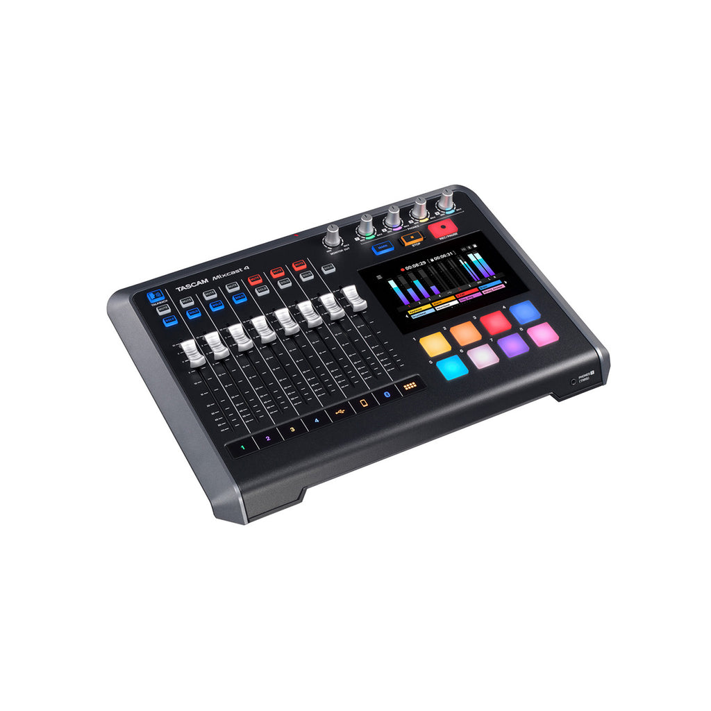 Tascam Mixcast 4 Podcast Mixer, Recorder, USB Audio Interface& Streamer