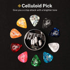 Donner Celluloid Guitar Picks 16 Pack with Tin Box includes Thin, Medium, Heavy & Extra Heavy Picks, for Acoustic Guitar Elec