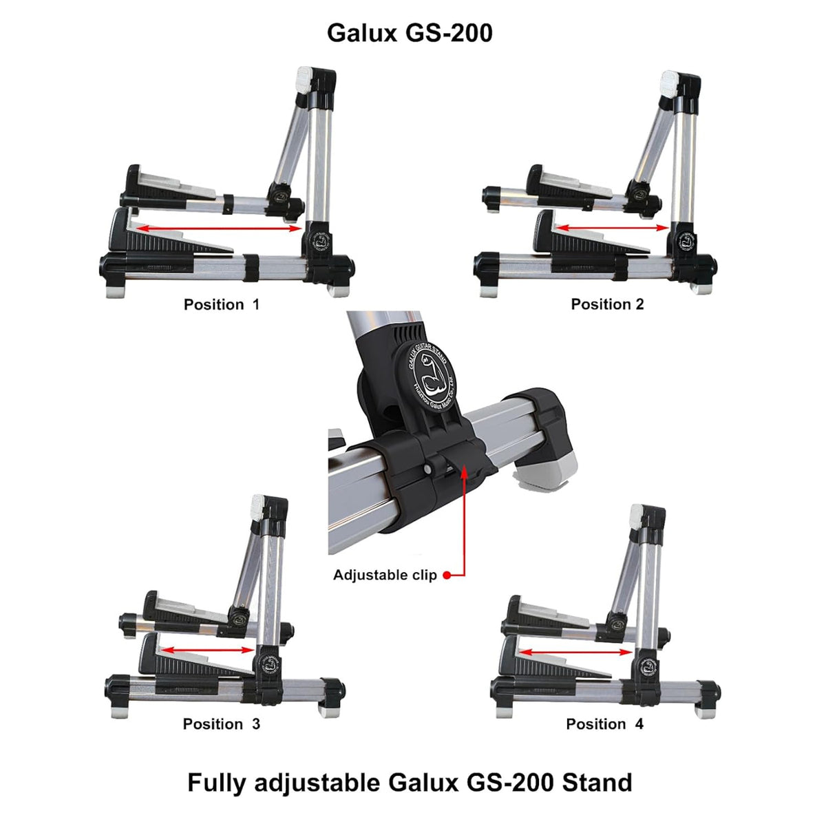 Galux GS-200 Guitar Stand - Silver