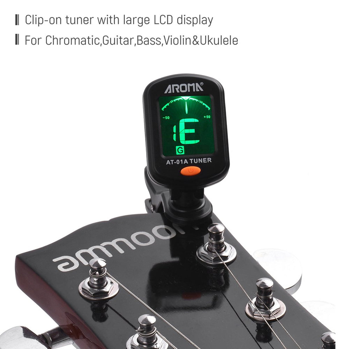 NEOWOOD Guitar Tuner AT-01A Rotatable Clip-on Tuner