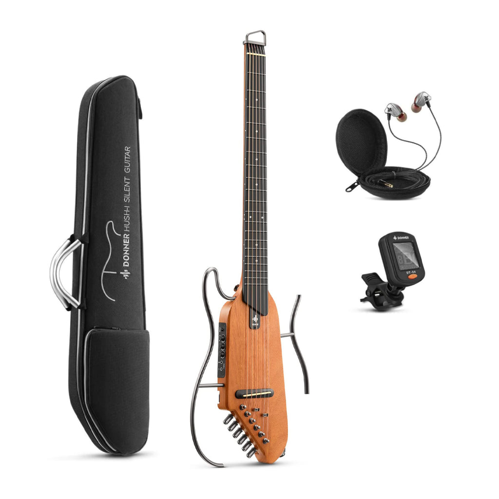 Donner HUSH-I Headless Silent Guitar - Natural