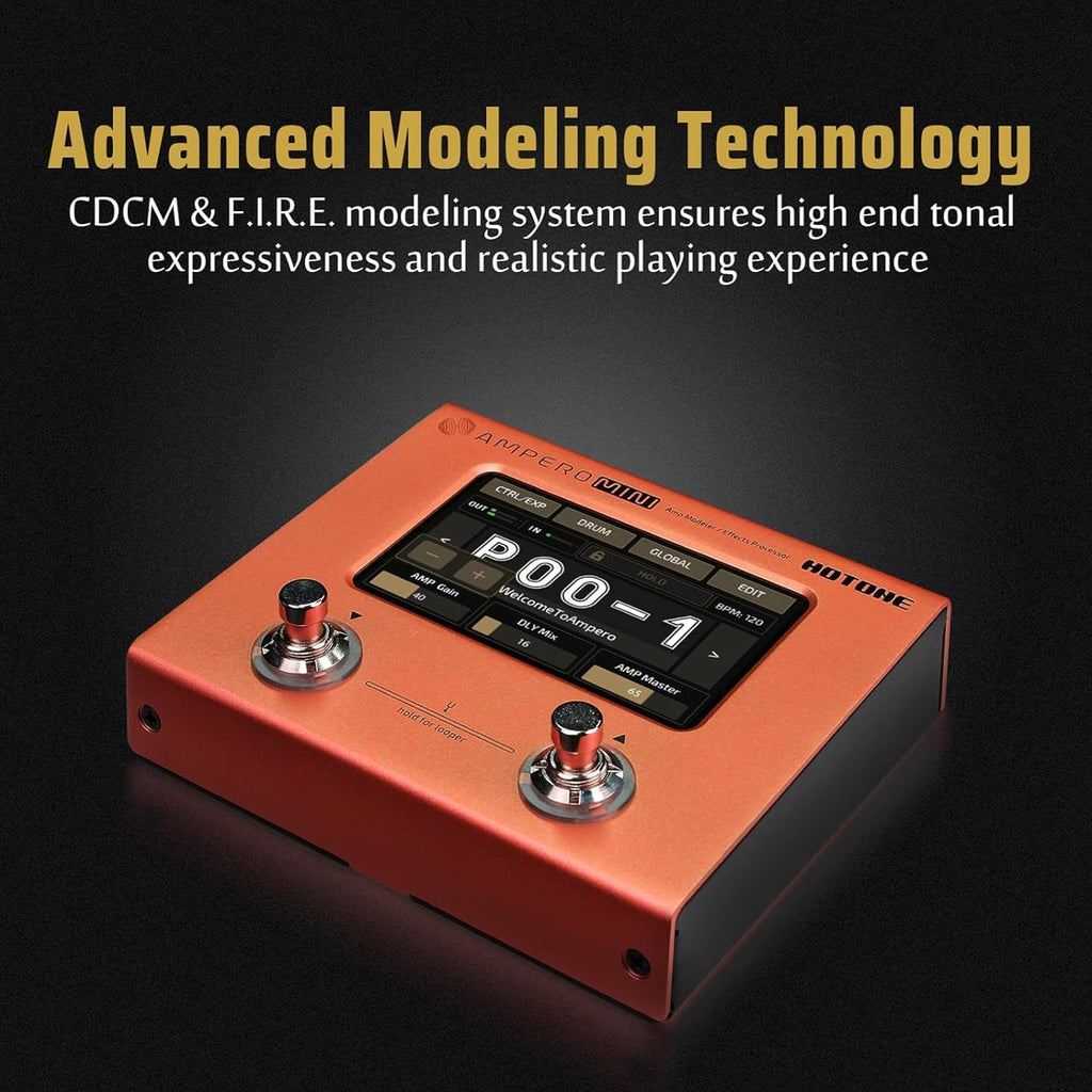 Hotone Ampero MINI Amp Modeler/Effects Processor MP-50 OR - ORANGE