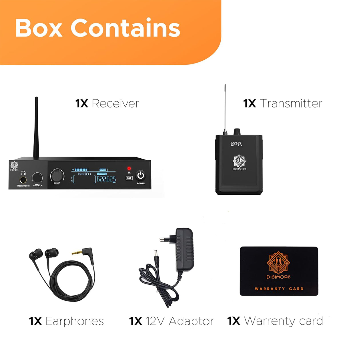 DIGIMORE UHF Wireless in-Ear Monitor System with Earphones D-850