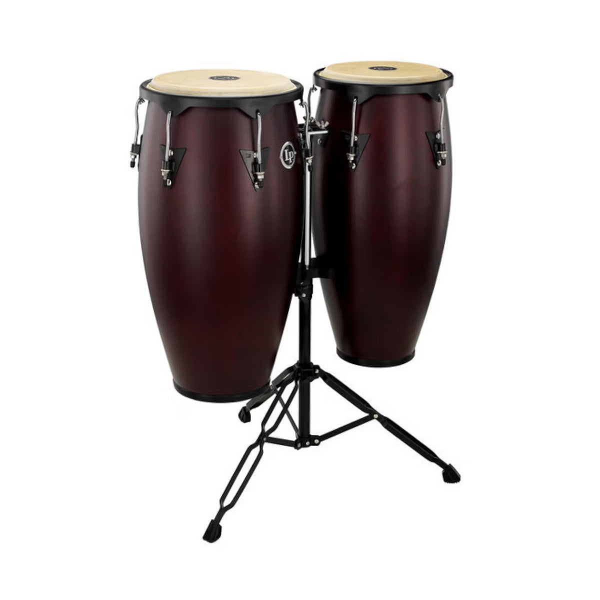 LP City Series Wood Conga Set with Stand 10inch(25.40 cm) & 11inch(27.94 cm)-Dark Wood LP646NY-DW