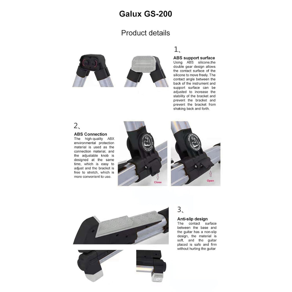 Galux GS-200 Guitar Stand - Silver